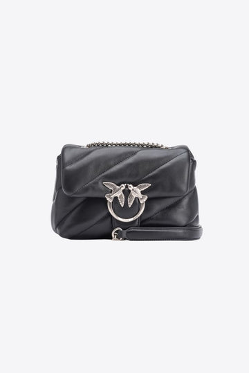 BORSA PINKO LOVE MINI PUFF 100039 A0F2 Z99O NERO-SILVER