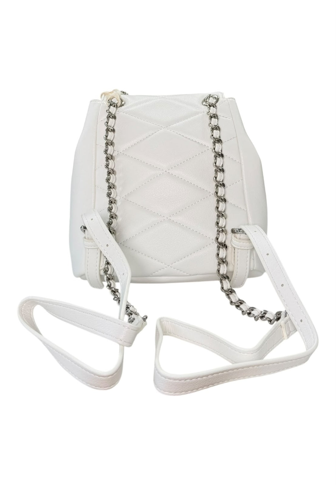 ZAINO MINI BACK PACK PERLE E CHARMS DONNA GAELLE GAACW03126 BIANCO