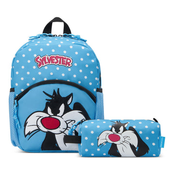 ZAINO ASILO + ASTUCCIO BAMBINI RONCATO LOONEY TUNES 44101518 SILVESTRO AZZURRO