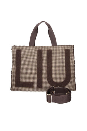 BORSA A MANO E TRACOLLA LIU-JO CHECK 2F6037_T0300 T. MORO