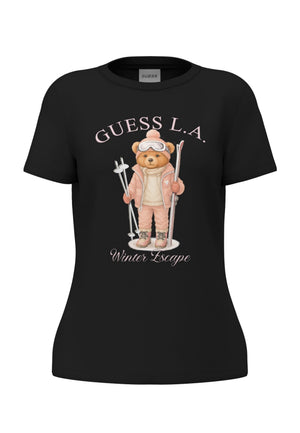 MAGLIA T-SHIRT MEZZA MANICA DONNA GUESS V6BI19K6749 JBLK NERO