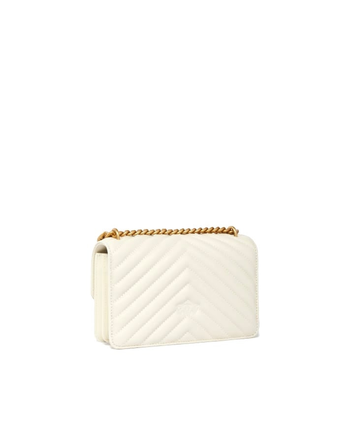 BORSA PINKO LOVE MINI CHEVRON 100074 A0GK BIANCO