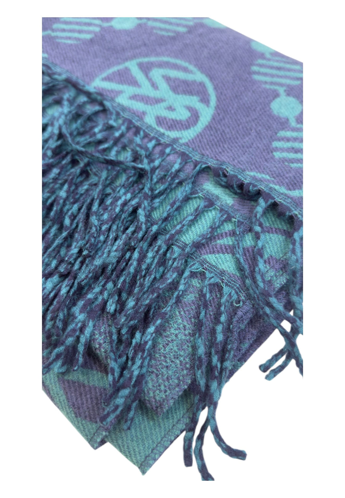 SCIARPA DONNA YNOT REVERSIBILE CON FRANGE LOGO LOG-114F6 DEEP