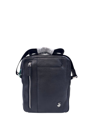 BORSELLO TRASVERSALE UOMO IN PELLE BEVERLY HILLS POLO CLUB BH-8472 NERO