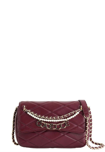 BORSA MEDIUM A TRACOLLA  GAELLE MATELASSè E PERLE GAACW02441 MOSTO