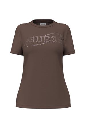 MAGLIA T-SHIRT MEZZA MANICA DONNA GUESS V6BI01K6248 G1EA MARRONE