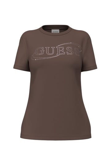 MAGLIA T-SHIRT MEZZA MANICA DONNA GUESS V6BI01K6248 G1EA MARRONE
