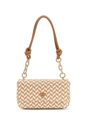 BORSA A SPALLA PICCOLA DONNA GUESS TESSI WG769119 COGNAC MULTI