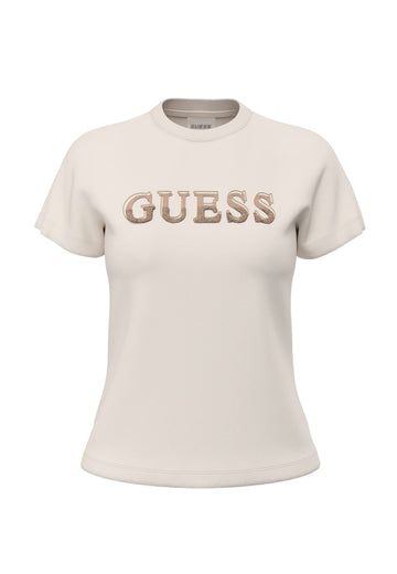 MAGLIA T-SHIRT MEZZA MANICA DONNA GUESS V6BI06K6273 G012 CREMA