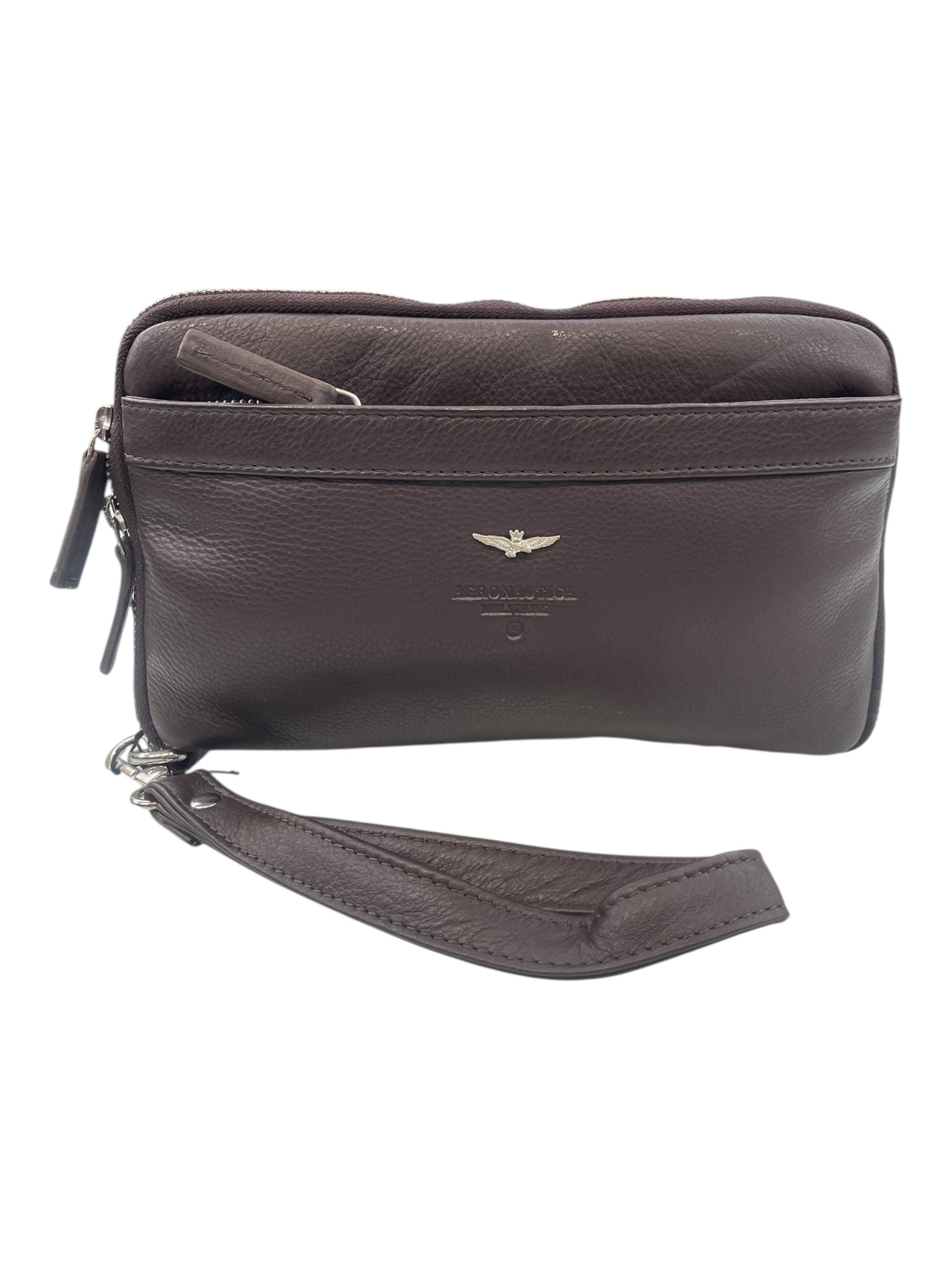 POCHETTE DA POLSO UOMO IN PELLE AERONAUTICA MILITARE AM-571 MORO