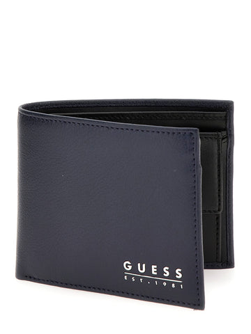 GUESS WALLET WITHOUT FLAP+COINS SMFIDALEA20 DBL BLUE