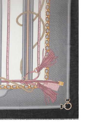 PASHMINA STOLA METALWA LOGO LIU-JO 2F6072_T2745 NERO