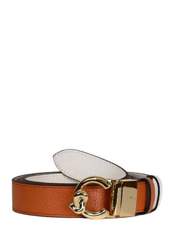 CINTURA DONNA COCCINELLE REVERSIBILE C-ME E3SSM110601 840 CRAB-PEARL