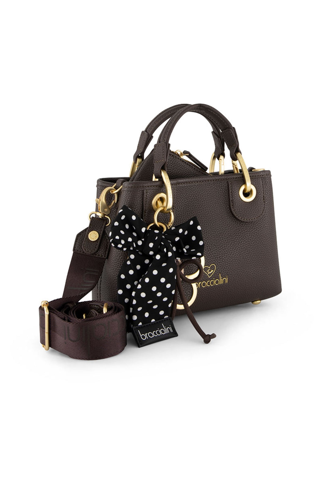 BORSA A MANO E TRACOLLA MINI BRACCIALINI BETH B19222 CIOCCOLATO