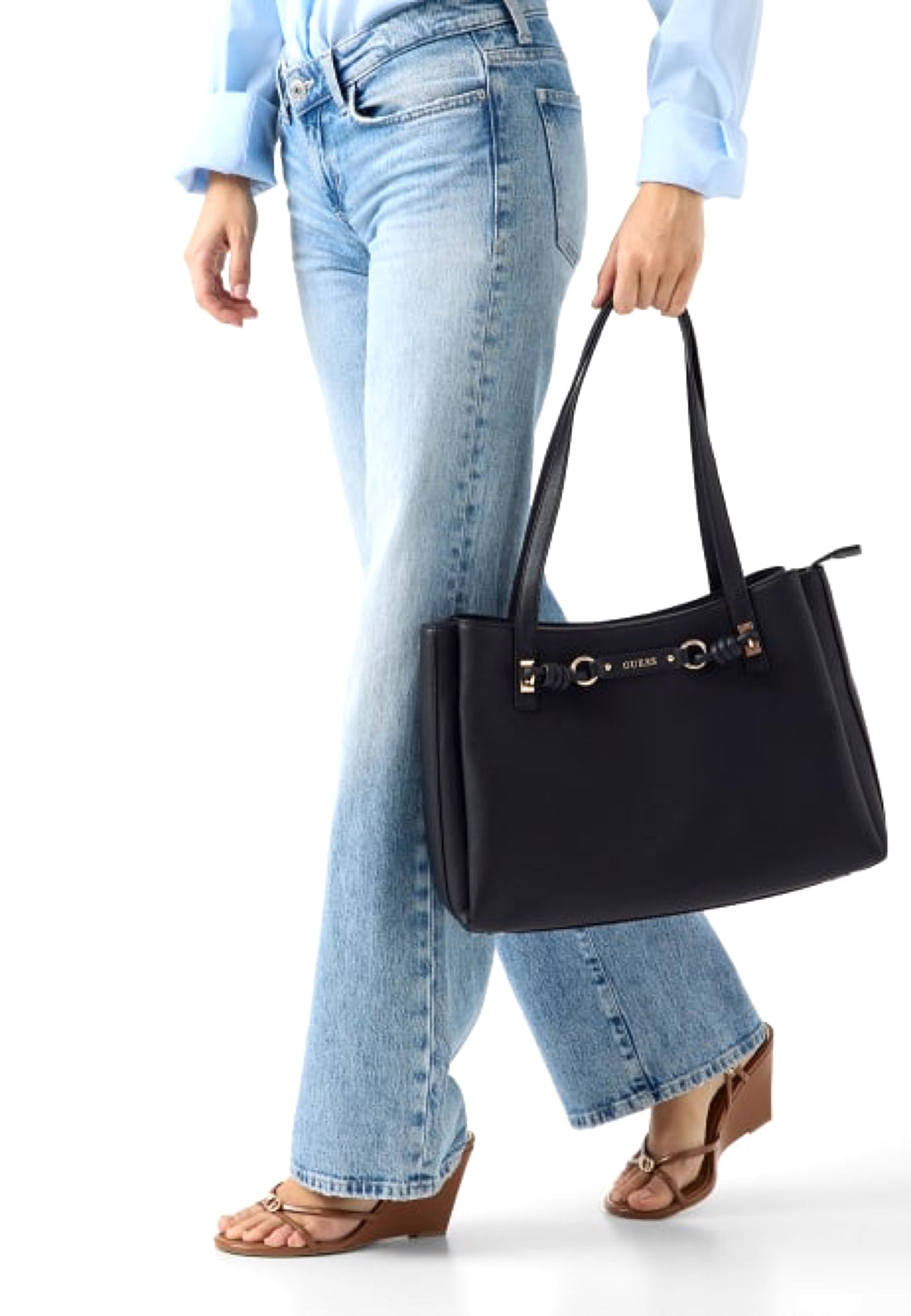 BORSA A SPALLA DONNA GUESS CAMELIA BG974223 BLACK