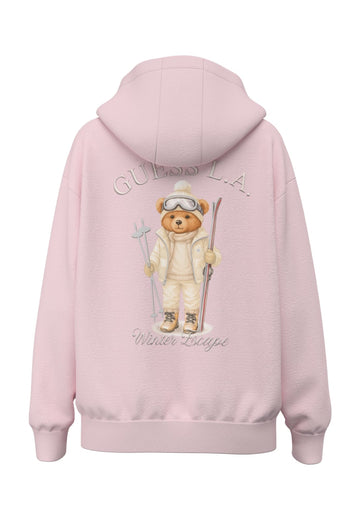 FELPA CON CAPPUCCIO DONNA GUESS V6BQ17K6354 A60W ROSA