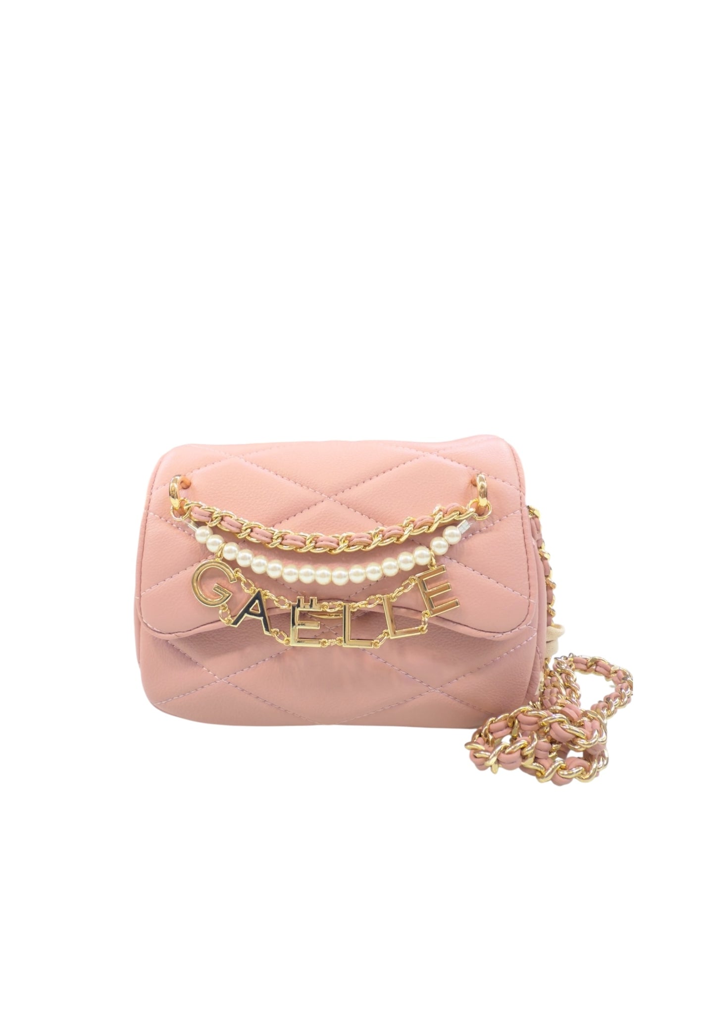 BORSA TRACOLLINA GAELLE MATELASSè E PERLE GAACW02442 ROSA CIPRIA