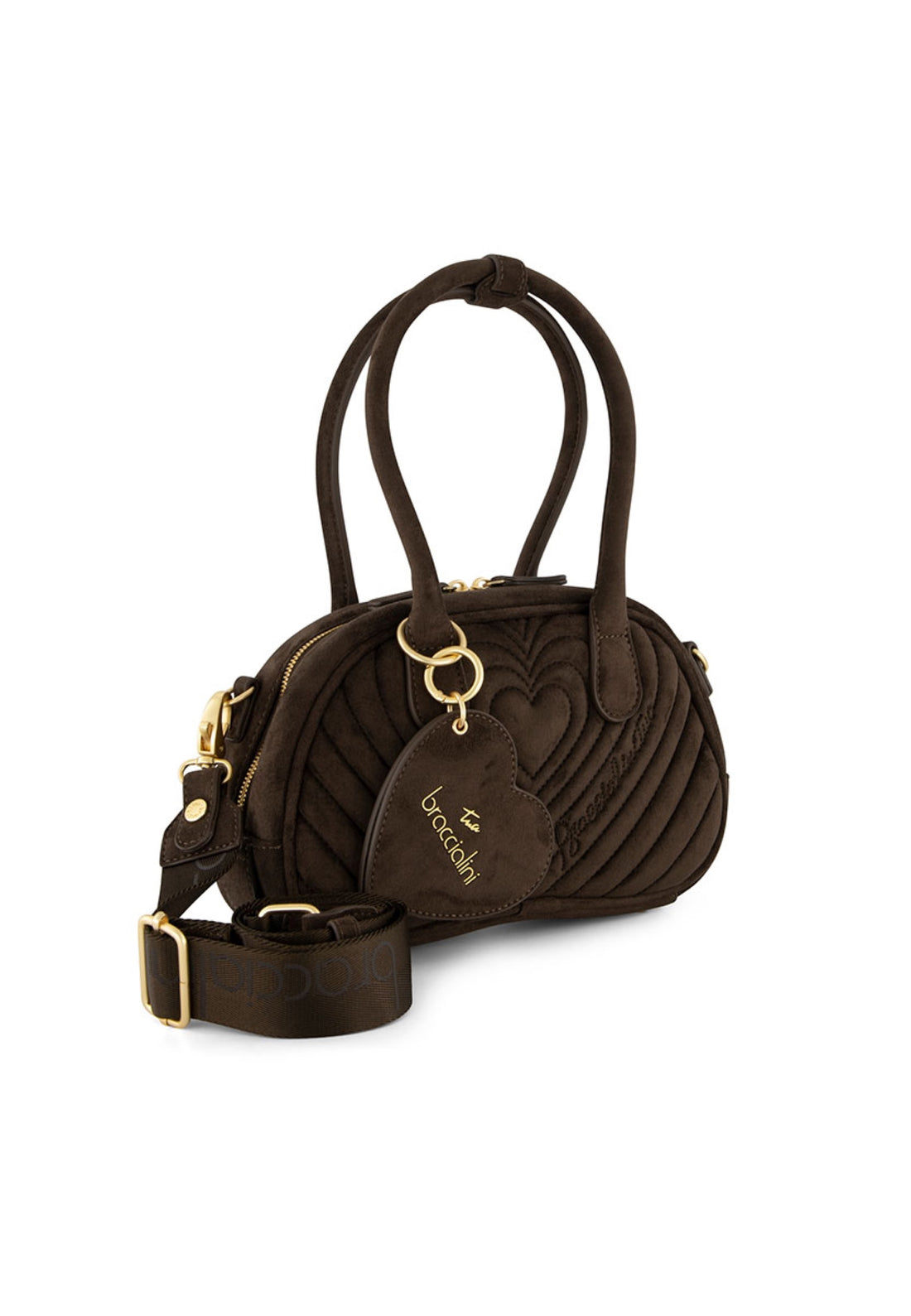 BORSA A MANO E TRACOLLA BAULETTO BRACCIALINI BETH MATELASSE' B19254 CIOCCOLATO