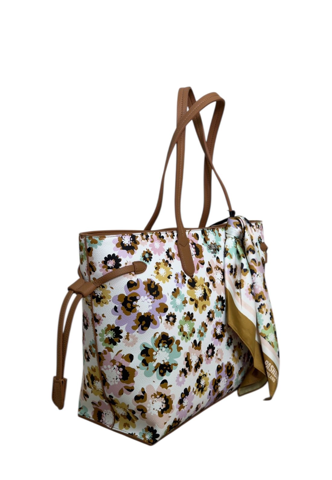 BORSA A SPALLA CON FOULARD PASHBAG MATHILDA 19654 CUOIO