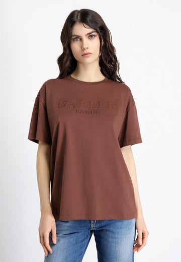 T-SHIRT MEZZA MANICA DONNA GAELLE GAABW09231 MOKA