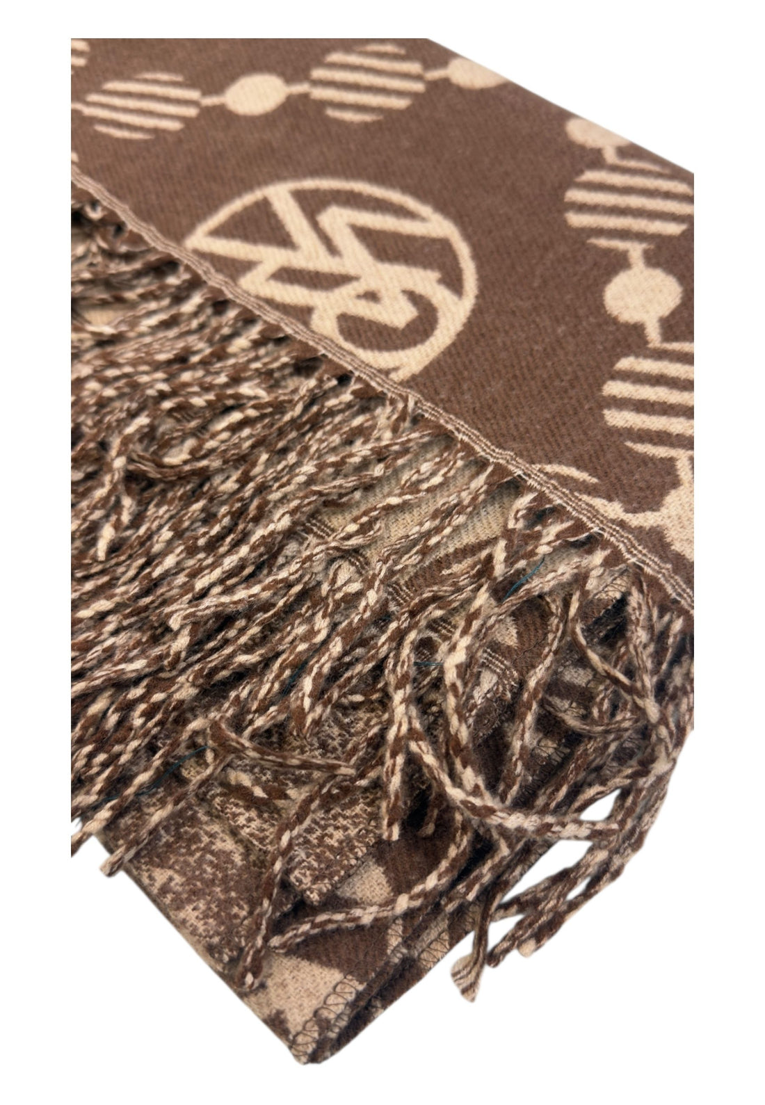 SCIARPA DONNA YNOT REVERSIBILE CON FRANGE LOGO LOG-114F6 NUT