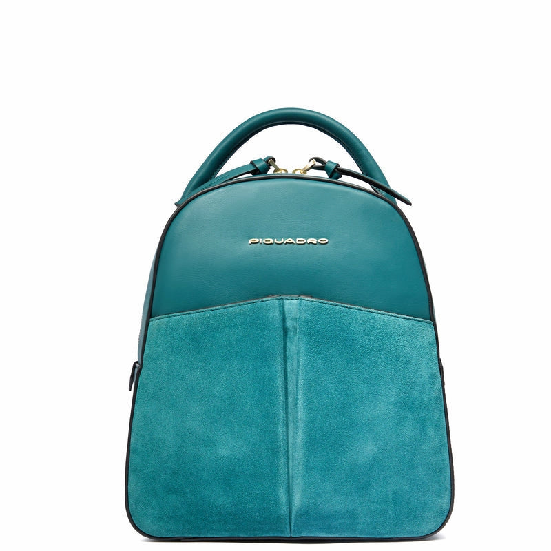 PIQUADRO WOMEN'S LEATHER BACKPACK CA6454W134 TEAL