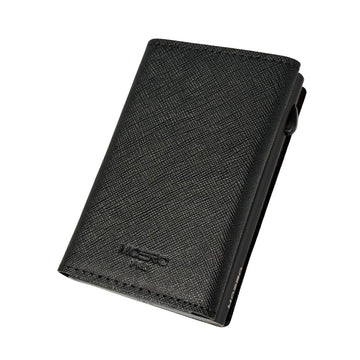 PORTAFOGLIO MOERO PRO CON ZIP SAFFIANO NERO CON SCOCCA NERO