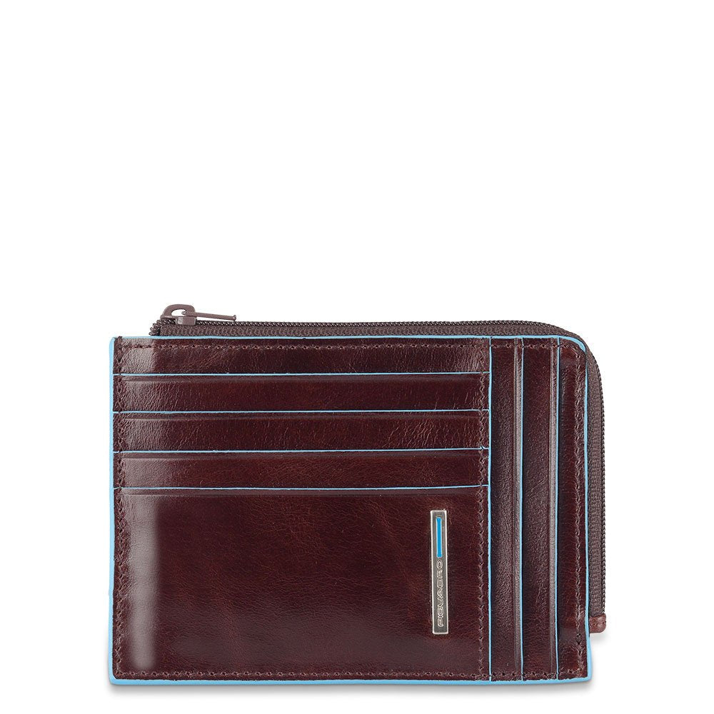 PIQUADRO ZIP-UP WALLET POUCH PU1243B2R MAHOGANY