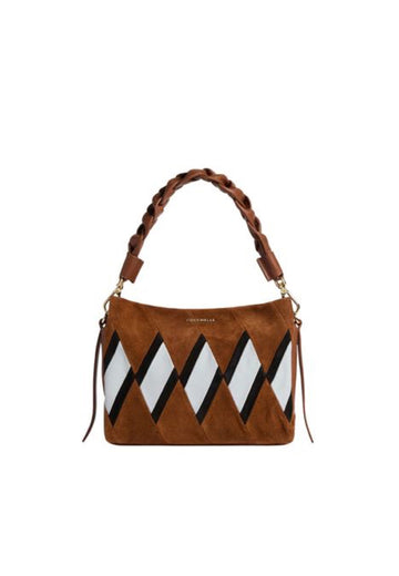 BORSA A SPALLA E TRACOLLA  COCCINELLE BOHEME NEW GEO.PATCH E1T66580101 MULTICOLOR-COGNAC-NOIR