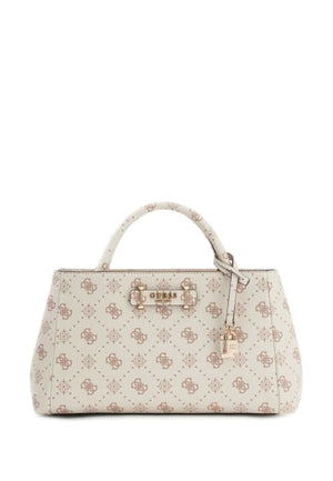 BORSA A MANO E TRACOLLA DONNA GUESS CARRIE LOGO GP989806 VANILLA LOGO