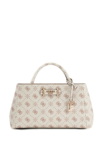 BORSA A MANO E TRACOLLA DONNA GUESS CARRIE LOGO GP989806 VANILLA LOGO