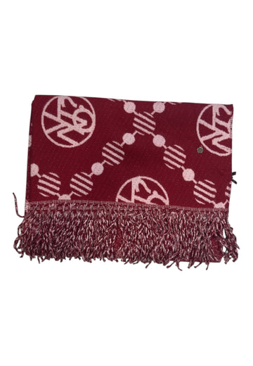 SCIARPA DONNA YNOT REVERSIBILE CON FRANGE LOGO LOG-114F6 WINE