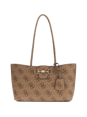 BORSA A SPALLA DONNA GUESS JANIE LOGO OS992423 LATTE LOGO