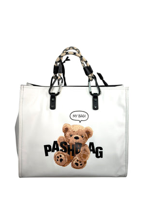 BORSA A MANO E TRACOLLA GRANDE PASHBAG FREYA 19511 BIANCO