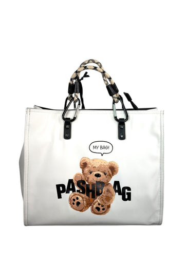 BORSA A MANO E TRACOLLA GRANDE PASHBAG FREYA 19511 BIANCO