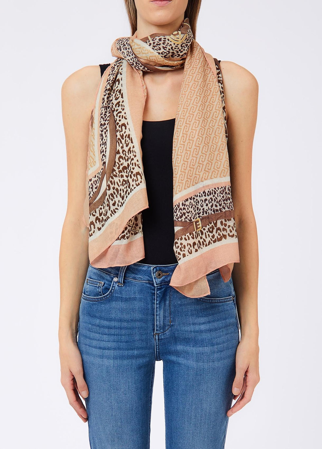 FOULARD STOLA ANIMALIER LIU-JO 2F6063_T2745 CAMEO ROSE