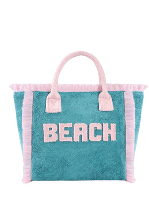 BORSA DA MARE A MANO MEDIA MARIA CELINE MC5302-2 TEAL-PINK
