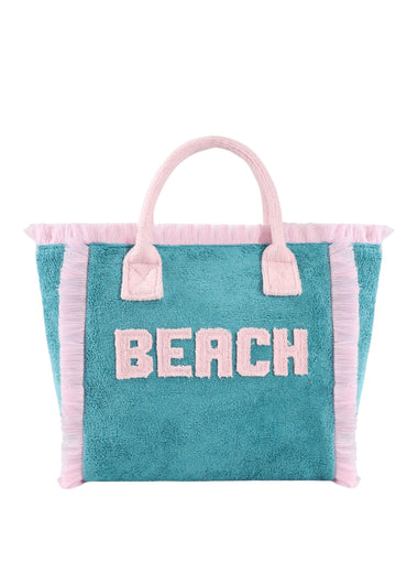 BORSA DA MARE A MANO MEDIA MARIA CELINE MC5302-2 TEAL-PINK