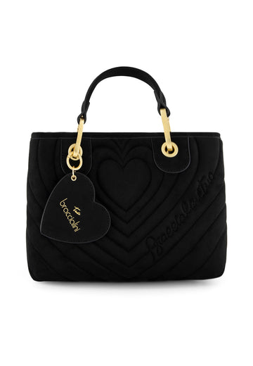 BORSA A MANO E TRACOLLA MEDIA BRACCIALINI BETH MATELASSE' B19251 NERO