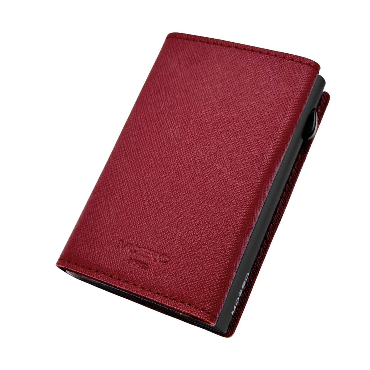 PORTAFOGLIO MOERO PRO CON ZIP SAFFIANO BORDEAUX CON SCOCCA NERO