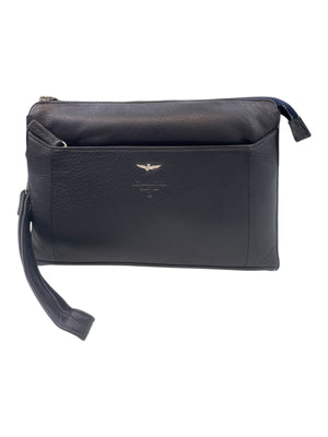 POCHETTE CLUTCH DA POLSO UOMO IN PELLE GRANDE AERONAUTICA MILITARE AM-572 BLU