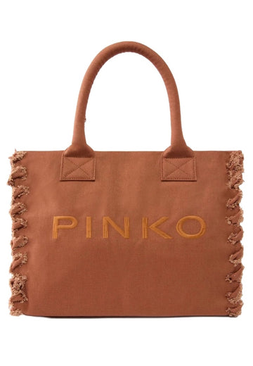 BORSA PINKO SHOPPING BEACH CANVAS 106673 A3A4 L08 BROWN