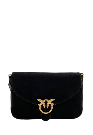 BORSA PINKO LOVE SATCHEL CLASSIC SUEDE 107655 A0F6 Z99Q BLACK