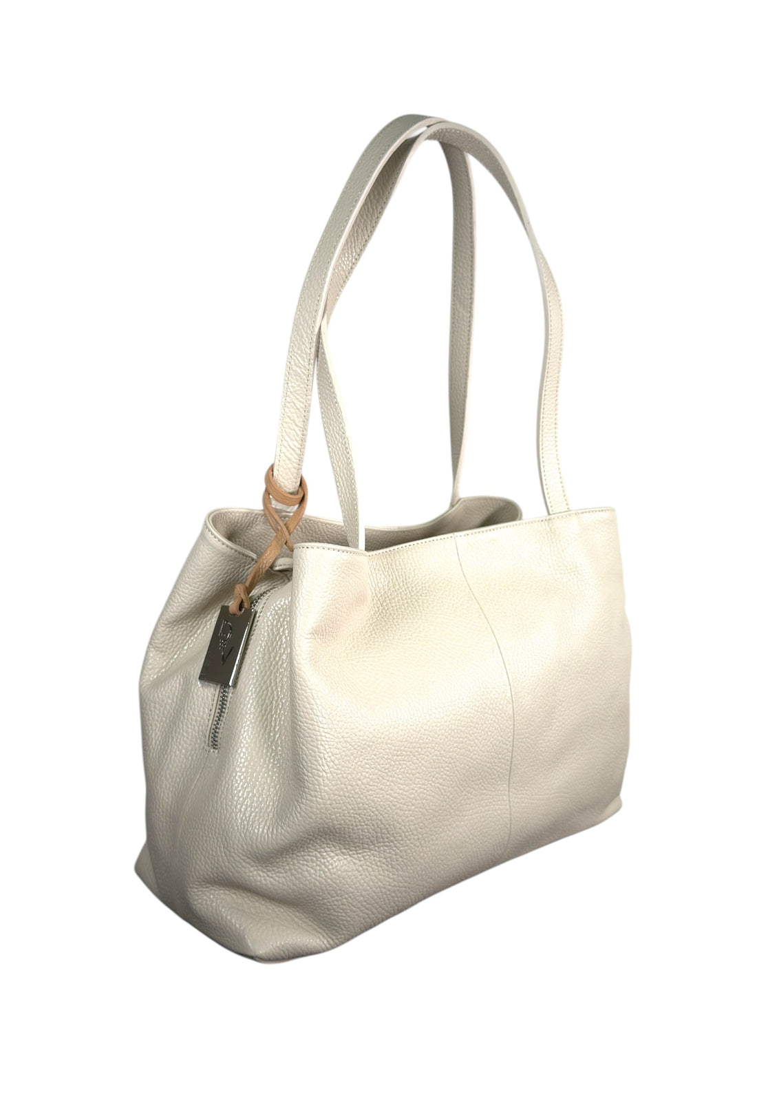 BORSA A SPALLA IN PELLE PELLETTERIA VENETA D26313 BEIGE