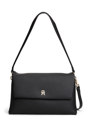 BORSA A SPALLA MEDIUM DONNA TOMMY HILFIGER AW0AW17695 BDS NERO