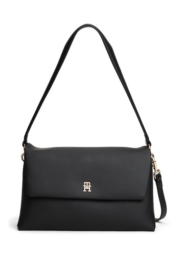 BORSA A SPALLA MEDIUM DONNA TOMMY HILFIGER AW0AW17695 BDS NERO