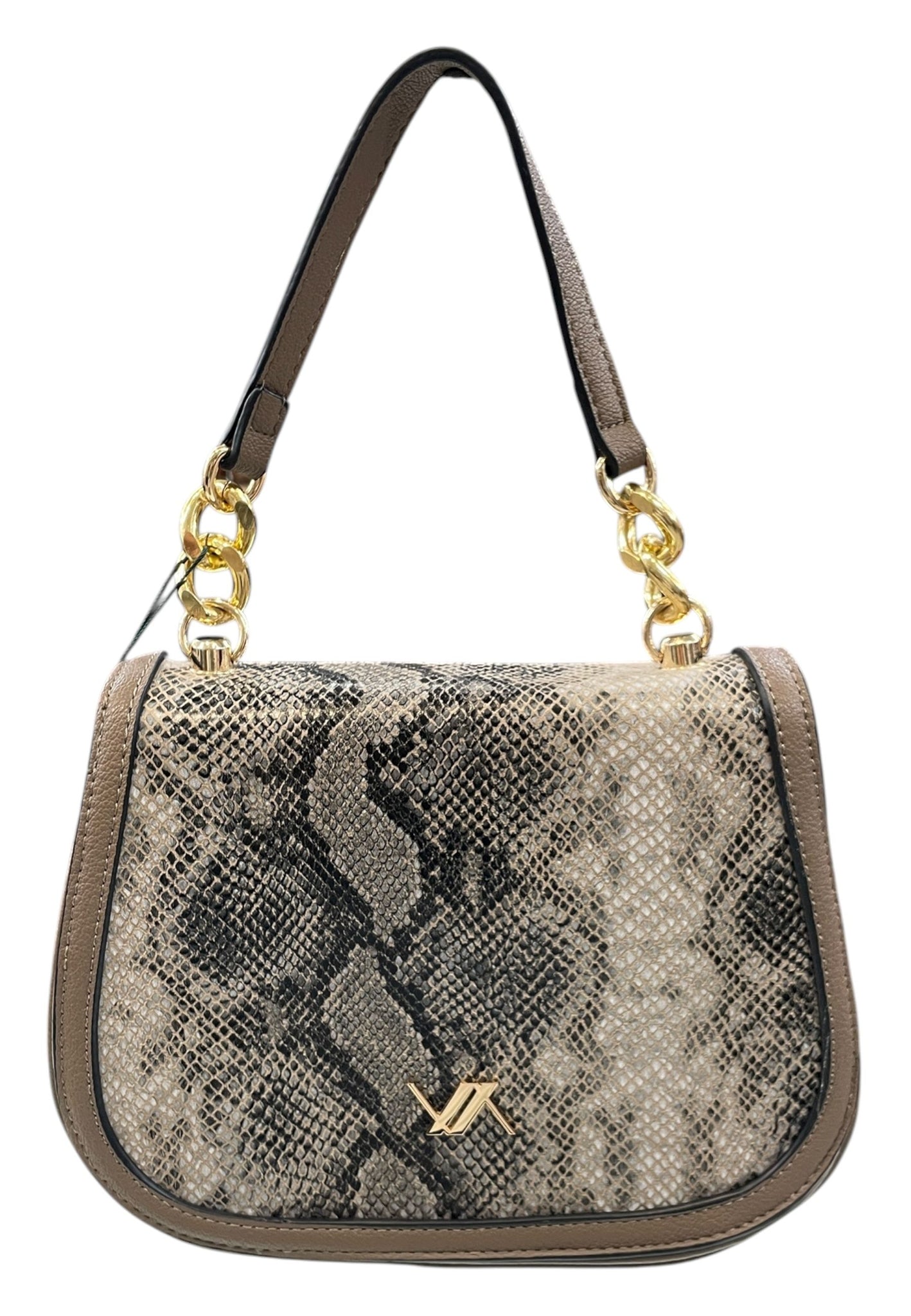 BORSA TRACOLLINA DONNA VERDE 16-0008178 ANIMALIER TAUPE TORTORA