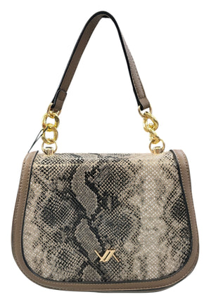 BORSA TRACOLLINA DONNA VERDE 16-0008178 ANIMALIER TAUPE TORTORA