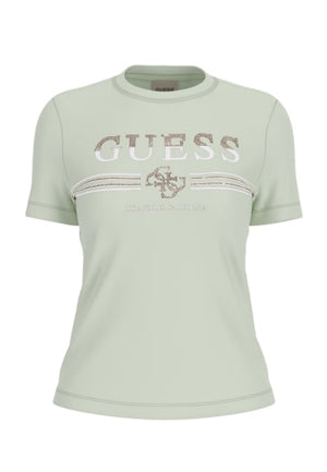 MAGLIA T-SHIRT DONNA GUESS V6GI07K2968 VERDE PASTELLO