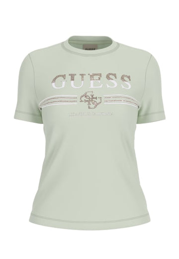 MAGLIA T-SHIRT DONNA GUESS V6GI07K2968 VERDE PASTELLO
